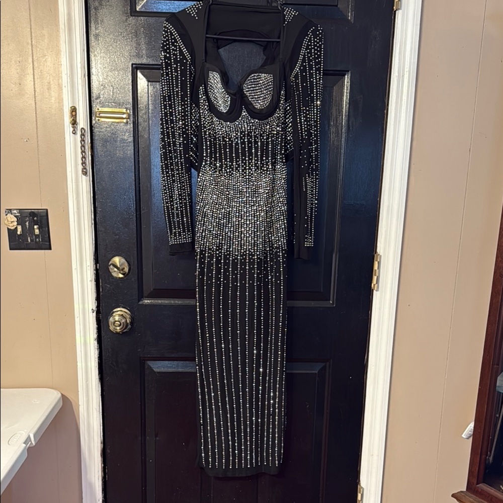 Elegant Black and Silver Women's Dress